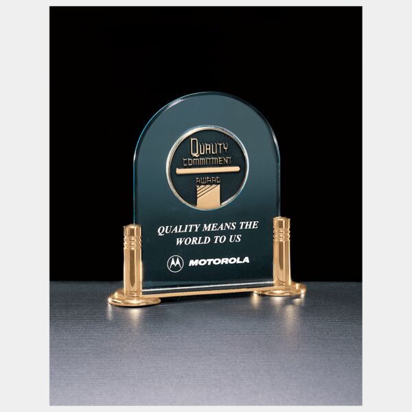 6" x 6" Airflyte Series Jade Acrylic with -Plated Brass Base and 2 1/2" CAM Insert Thumbnail