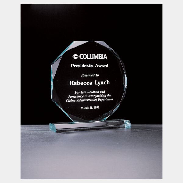 6" x 6 3/4" Octagon Series Jade Acrylic Award Thumbnail