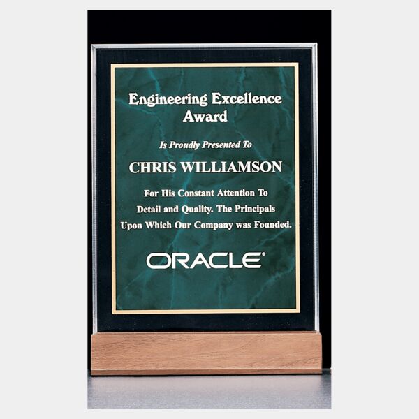 6" x 8 5/8" Emerald Marble Acrylic Award with American Base Thumbnail