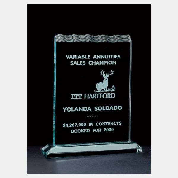 5 1/2" x 7 1/4" Tidal Series Jade Acrylic Award Thumbnail