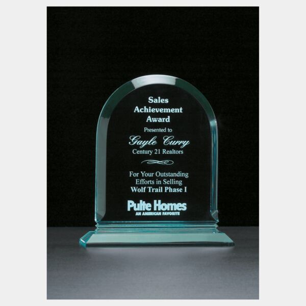 7 1/2" x 8 3/4" Arch Series Jade Acrylic Award Thumbnail