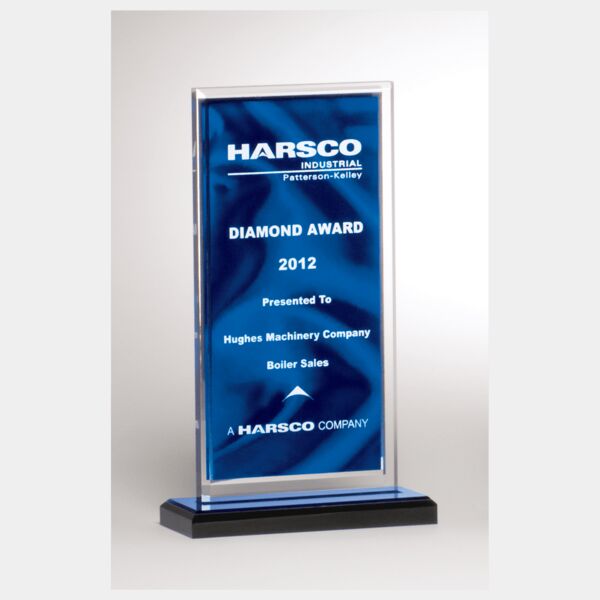 5" x 6 1/2" Draped Satin Patterned Acrylic with Mirror Border, with Top Base Thumbnail