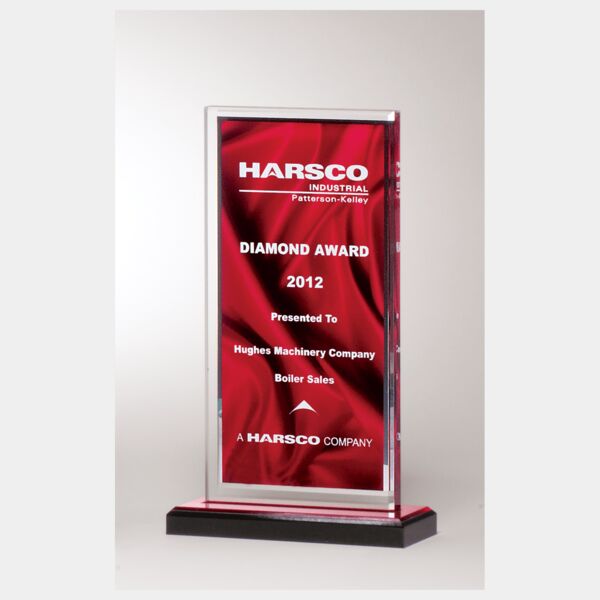 5 x 8 1/2" Deep Draped Satin Patterned Acrylic with Mirror Border, with Top Base Thumbnail