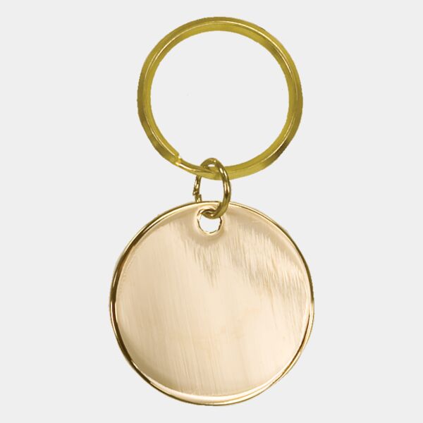 1 1/2" Blank Circle Brass Keychain Thumbnail