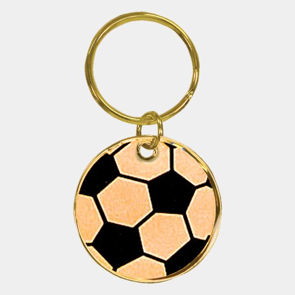 1 1/2" Soccer Brass Keychain Thumbnail