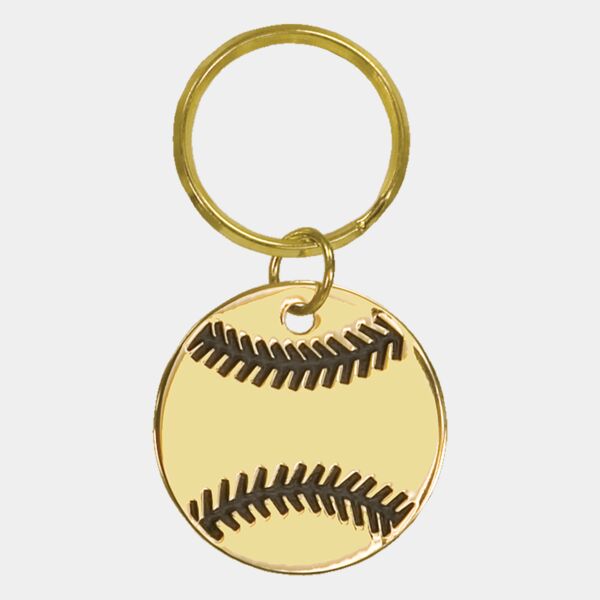 1 1/2" Baseball/Softball Brass Keychain Thumbnail