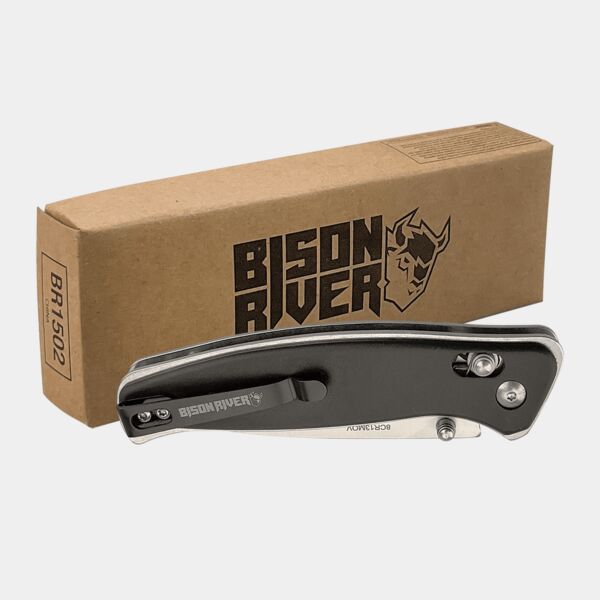 Bison River 4 1/2" Button Lock Folding Knife with Clip Thumbnail