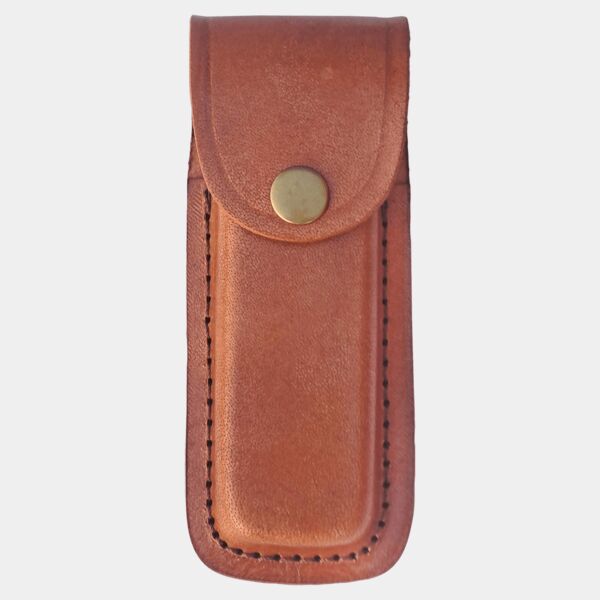 Bison River Leather Sheath with Snap Closure for Folding Knife up to 5" Long Closed Thumbnail