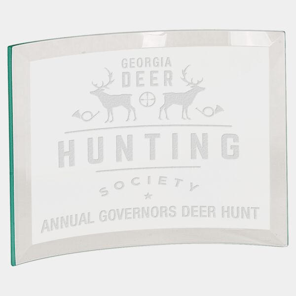 7" x 5" x 1/4" Beveled Jade Glass Crescent Thumbnail