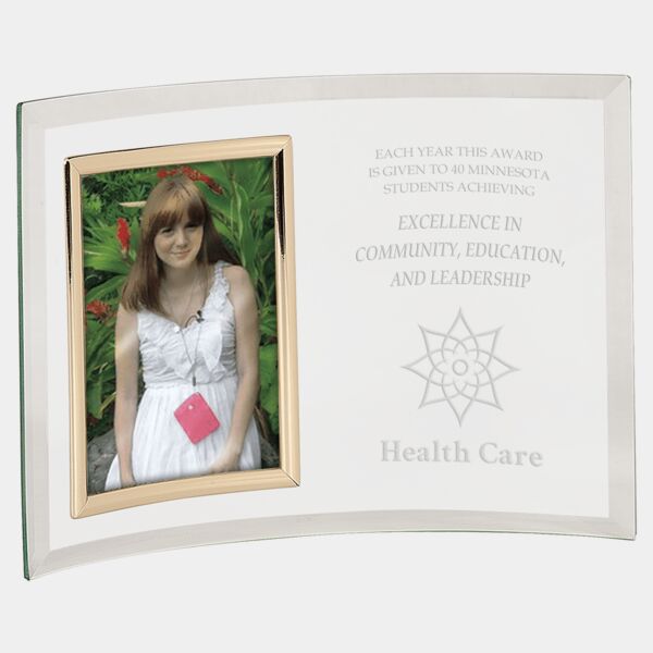 10" x 7" Jade Glass Crescent with 3 1/2" x 5" Picture Frame Thumbnail
