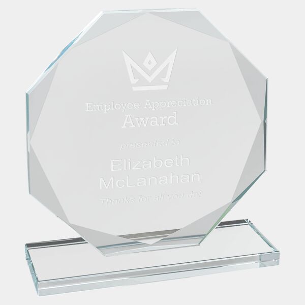 6" Octagon Glass Award Thumbnail