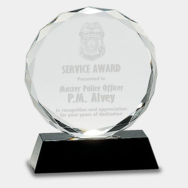 6" Round Facet Crystal on Pedestal Base Thumbnail