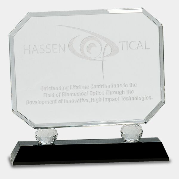 8" Rectangle Crystal on Pedestal Base Thumbnail