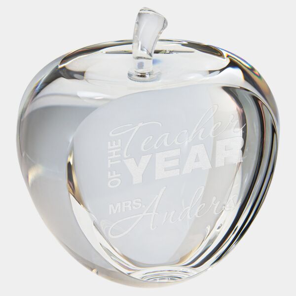 3 3/4" Crystal Apple with Flat Face Thumbnail