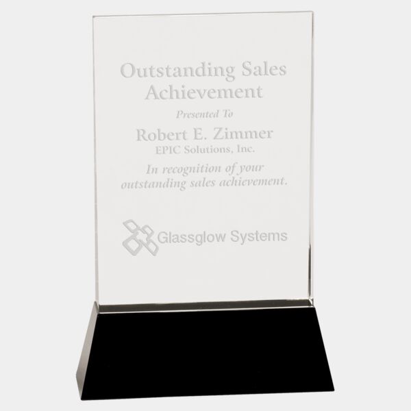 9" Crystal Rectangle Wedge on Base Thumbnail