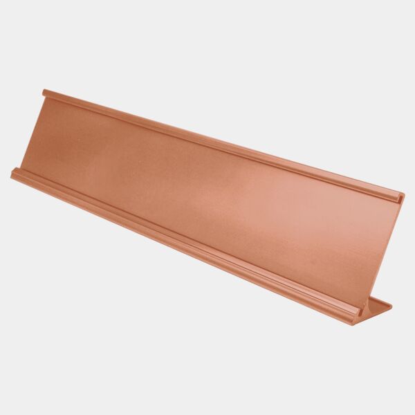 2" x 10", Polished , Kota Pro Aluminum Desk Holder, Fits 1/16" Thick Plastic Insert Thumbnail