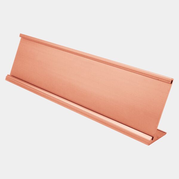 2" x 8", Polished , Kota Pro Aluminum Desk Holder, Fits 1/8" Thick Plastic Insert Thumbnail