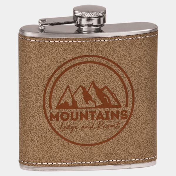 6 oz. Leather Laserable Flask Thumbnail