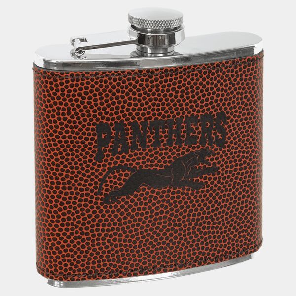 6 oz. Football Laserable Leatherette Flask Thumbnail