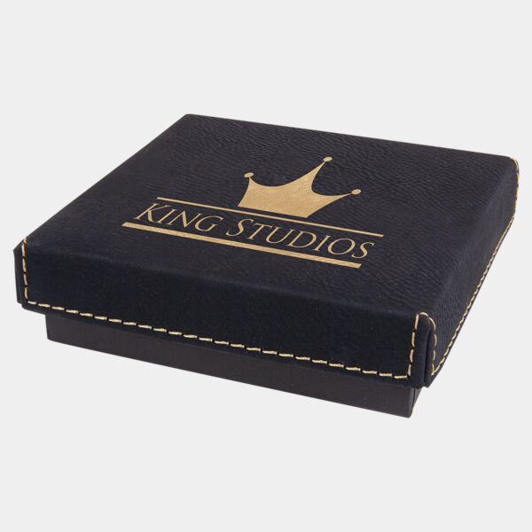 4" x 4" Medal Box with Laserable Leatherette Lid Thumbnail