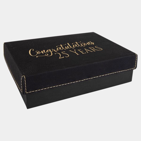 7 3/8" x 5 3/4" Gift Box with Laserable Leatherette Lid Thumbnail