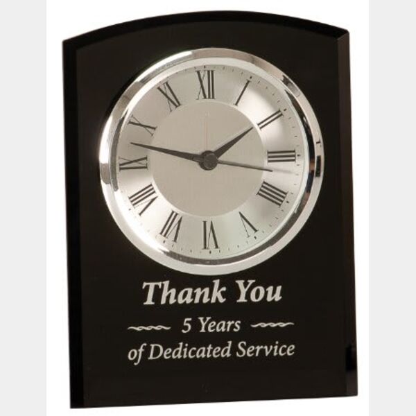 6" Glass Arch Clock, Self-Standing Thumbnail