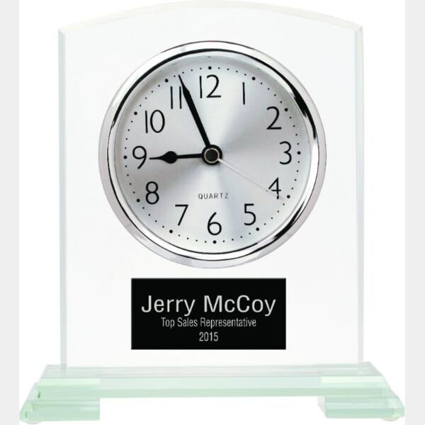 6 1/2" Square Arch Glass Clock Thumbnail