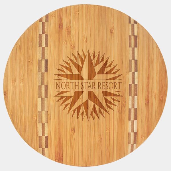 11 3/4" Round Cutting Board with Butcher Block Inlay Thumbnail