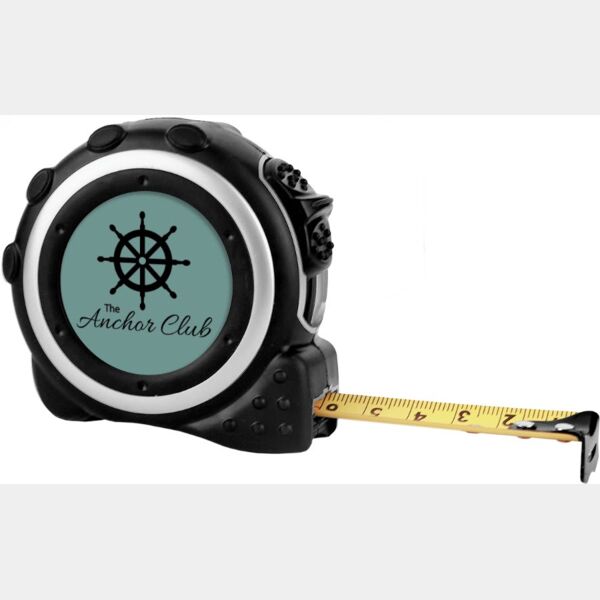 16FT Blk/Slv Tape Measure with 1 1/2" Insert Area, 1 Sided-Insert not Included Thumbnail