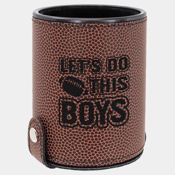Football Laserable Leatherette Dice Cup with 5 Dice Thumbnail