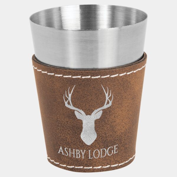 2 oz. Rustic/ Laserable Leatherette & Shot Glass Thumbnail
