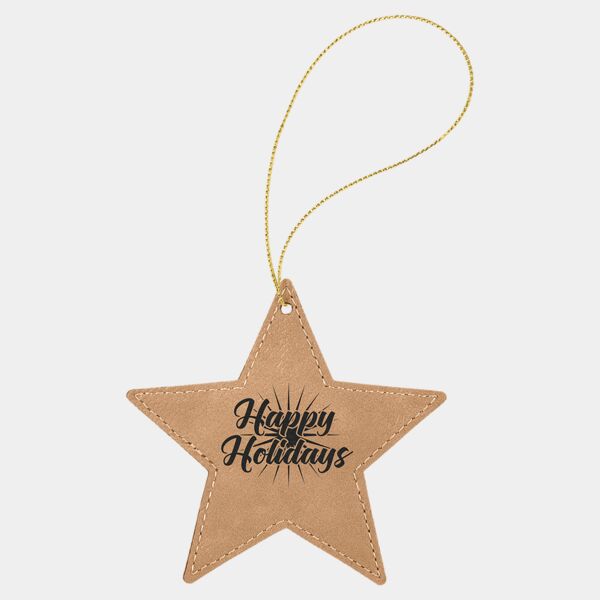 Laserable Leatherette Star Ornament with String Thumbnail