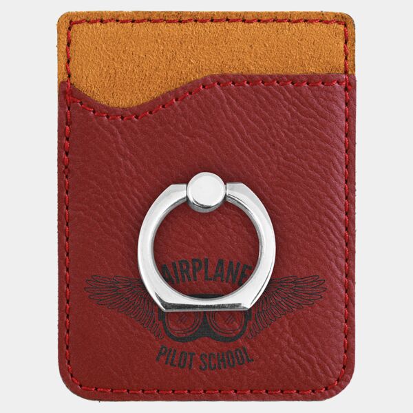 Rose Laserable Leatherette Phone Wallet with Ring Thumbnail