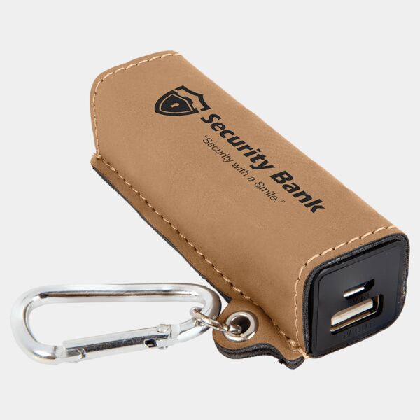Laserable Leatherette 2200 mAh Power Bank with USB Cord Thumbnail