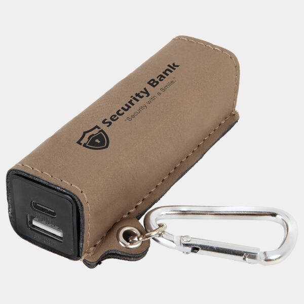 Laserable Leatherette 2200 mAh Power Bank with USB-C Cord Thumbnail