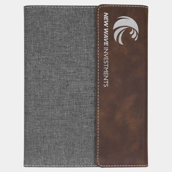7" x 9" Rustic/ Leatherette / Canvas Portfolio with Notepad Thumbnail