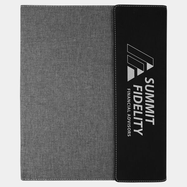 9 1/2"x12" Laserable Leatherette / Canvas Portfolio w/Notepad Thumbnail