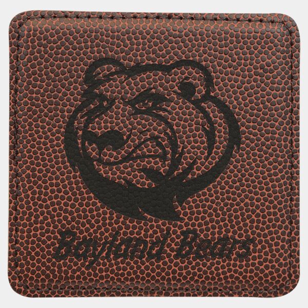 4" x 4" Square Football Laserable Leatherette Coaster Thumbnail