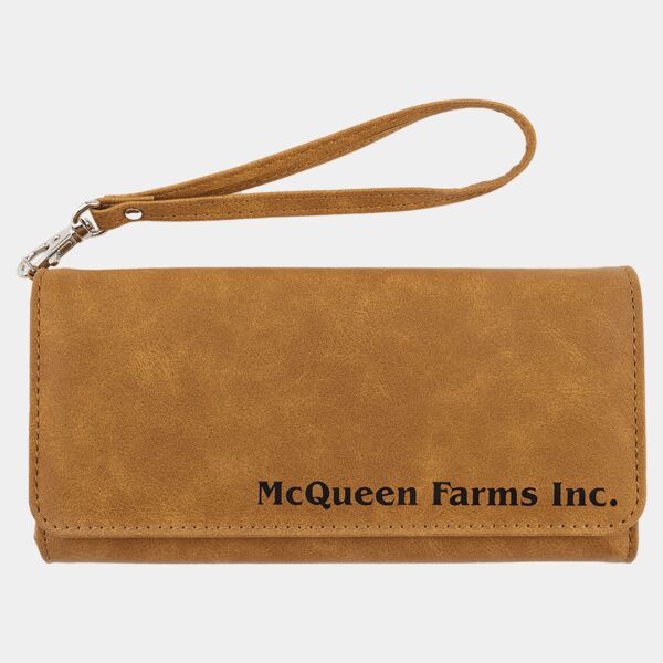 Wallet with Strap - Laserable Leatherette, Creekside Collection, 7 1/2" x 4" Thumbnail