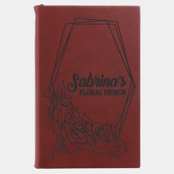 5 1/4" x 8 1/4" Rose Laserable Leatherette Sketch Book with Unlined Notepad Thumbnail