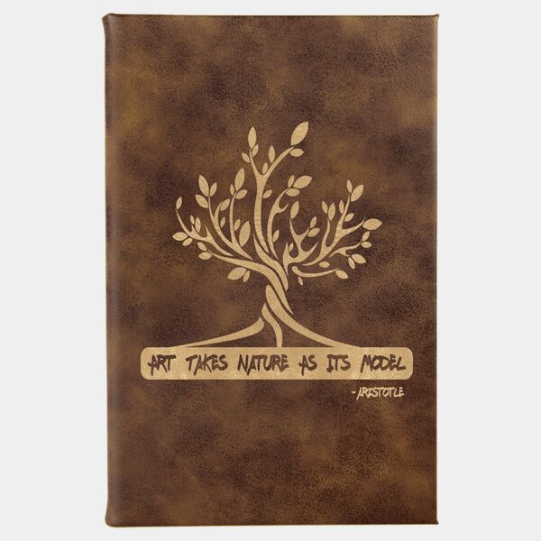 5 1/4" x 8 1/4" Rustic/ Laserable Leatherette Sketch Book with Unlined Notepad Thumbnail