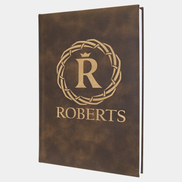 7" x 9 3/4" Rustic/ Laserable Leatherette Journal with Lined Notepad Thumbnail