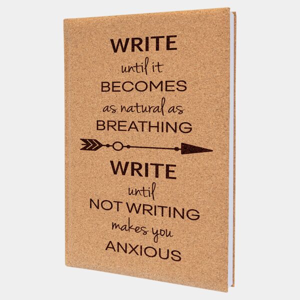 7" x 9 3/4" Cork Laserable Leatherette Journal with Lined Notepad Thumbnail