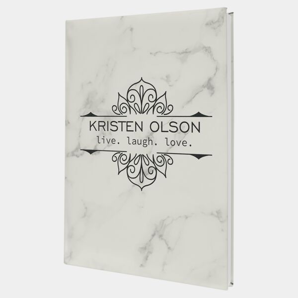 7" x 9 3/4" Marble Laserable Leatherette Journal with Lined Notepad Thumbnail