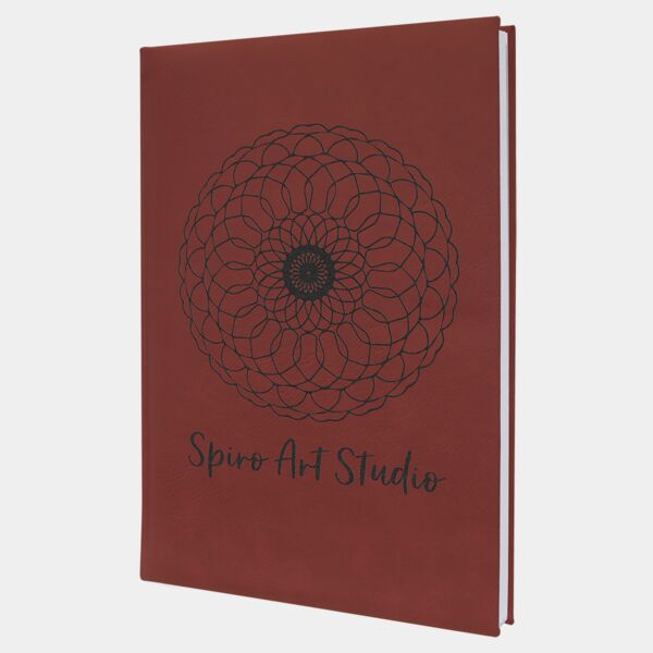 7" x 9 3/4" Rose Laserable Leatherette Sketch Book with Unlined Notepad Thumbnail