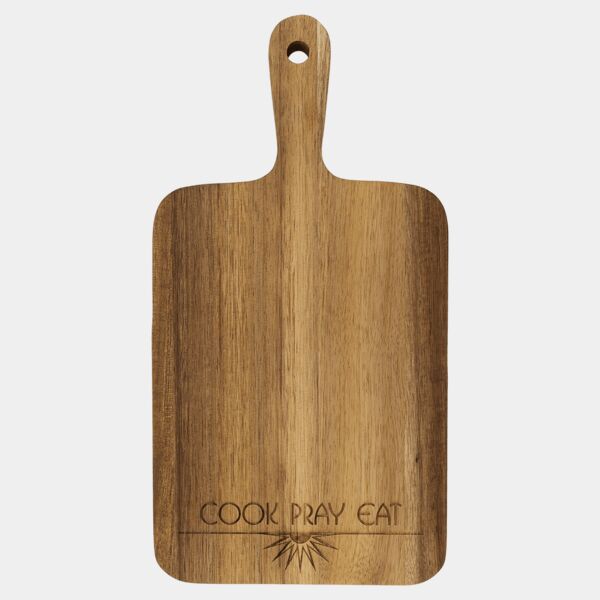13 1/2" x 7" Acacia Paddle Shaped Cutting Board Thumbnail