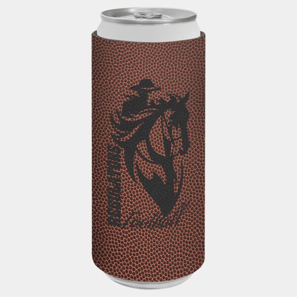 Football Laserable Leatherette Slim Beverage Holder Thumbnail