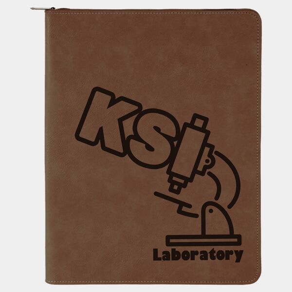 9 1/2" x 12" with Zipper Laserable Leatherette Portfolio with Notepad Thumbnail