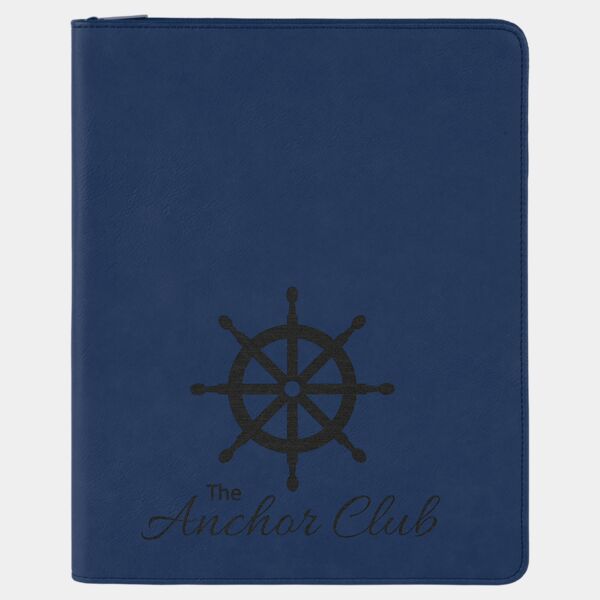 9 1/2" x 12" / with Zipper Laserable Leatherette Portfolio with Notepad Thumbnail