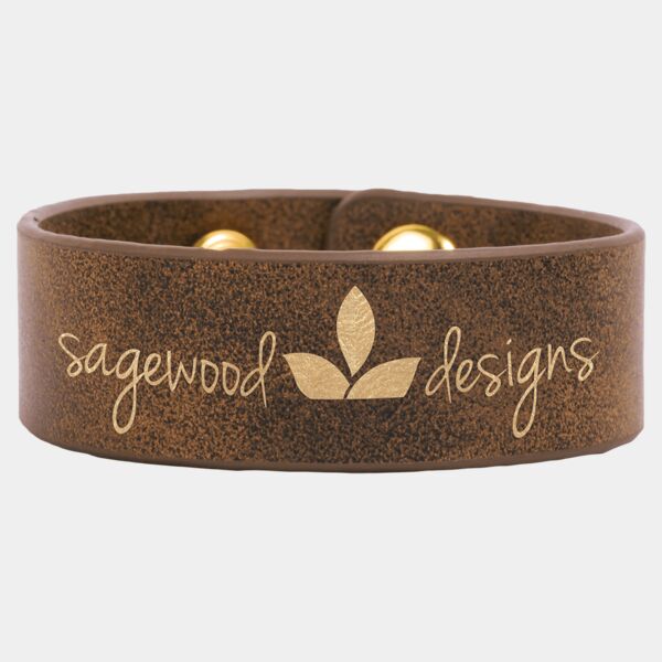 9 1/2" x 1" Rustic/ Laserable Leatherette Cuff Bracelet Thumbnail